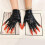 Gants de spectacles de danse à la mode, en- bras rouge noir 5