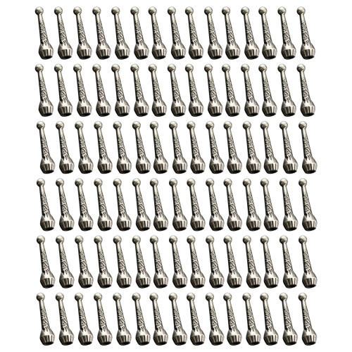 Embout de cordon de cravate Bolo en métal, 100 pièces,-Argent