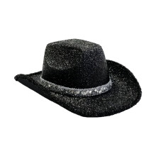 Funkelnde Glitzerpuder-Cowboyhüte, bequemer Zylinder mit-Schwarz