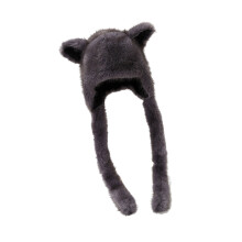Chapeau d'oreille de protection offrant de la chaleur et-Gris