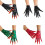 Gants de spectacles de danse à la mode, en- bras rouge noir 3