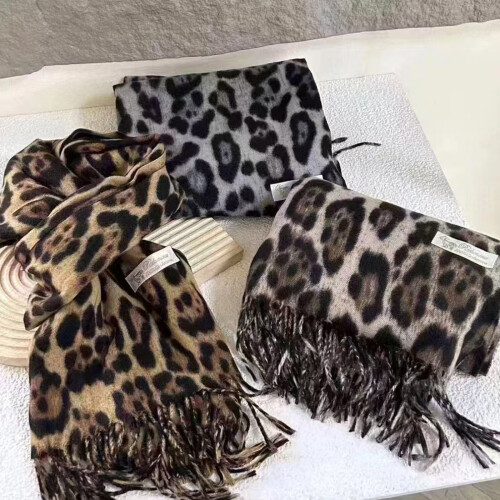 Leopard Pattern Comfortable Winter Scarf Fringe-leopard print 2
