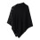 Cape châle pour femme, coupe ample, avec boucles-Noir 1