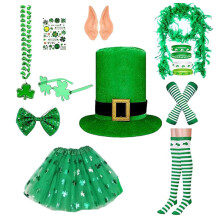 Shamrock Homburg Zylinderhut Irish Stocking Stilvoller-B