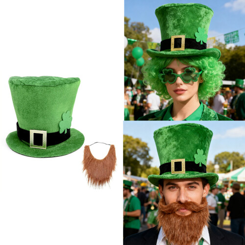 Costume de barbe avec chapeau haut de forme Shamrock-D 2