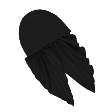 Turban africain unisexe, foulard extensible, accessoire de-Noir