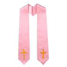 Wendestola mit gestickten, gekreuzten Fransen für den-Rosa