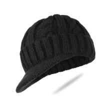Thermogefütterte Skimütze mit Zopfmuster und-Schwarz