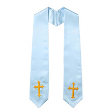 Bequeme wendbare Kirchenstola mit gekreuzter-Himmelblau