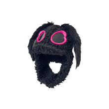 Hasenohren-Plüsch-Trapper-Mütze mit-schwarz leifeng rosa g