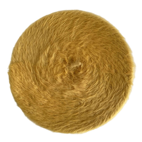 Béret en fourrure de lapin, chapeau doux, chaud et-Jaune