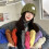 Bonnet tricoté en coton et lin mélangés pour-Macarons Verts 7