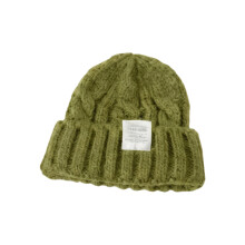 Bonnet tricoté chaud surdimensionné pour femmes,-Vert armée