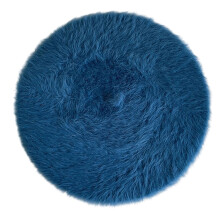 Béret en fourrure de lapin, chapeau doux,-Bleu des profondeurs