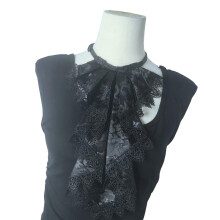 Multi Tiered Flouncing Collar Detachable Fashion Piece-Black
