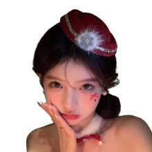 Décor de flocons de neige, pince à cheveux, béret,-Rouge