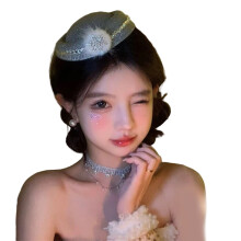 Béret étincelant, pince à cheveux avec décors de flocons-Argent