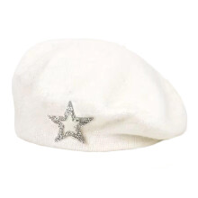 Béret pliable en Fiber acrylique, chapeaux en forme-Blanc