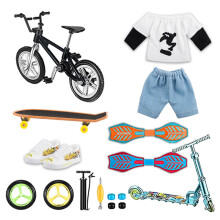 Mini Finger Skateboard Set, Mini Finger Bike, Finger Scooter, Finger Pants, Trolley, Scooter Accessories, Creative Gift for Skateboard Enthusiasts