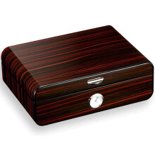 Watertight Cedar Wood Cigar Humidor for 35 Cigars with Hygrometer, Humidifier, and Crushproof Design