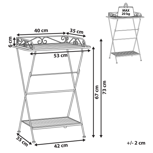 Beliani Side Table ANCUD Metal Black 2