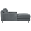 Beliani Chaise Longue GUERET Velvet Grey 4