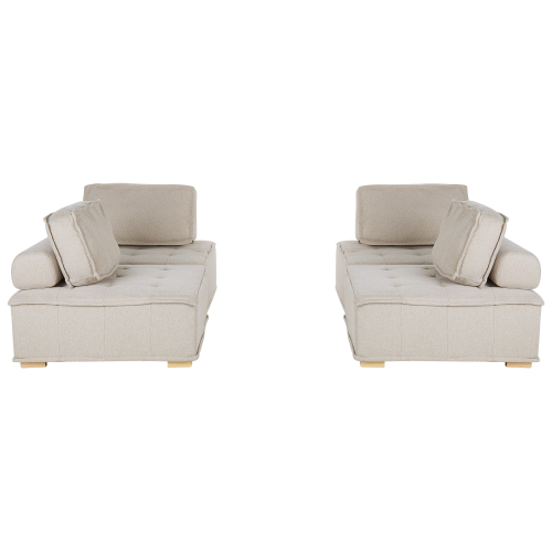 Beliani Modular Living Room Set 4 Seater TIBRO Fabric Light Beige 1