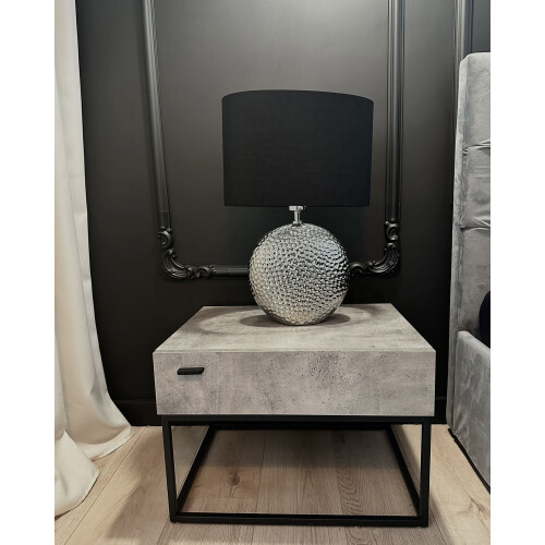 Beliani Table Lamp NASVA Ceramic Silver 1