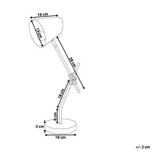 Beliani Desk Lamp HORTON Adjustable Metal Black 2
