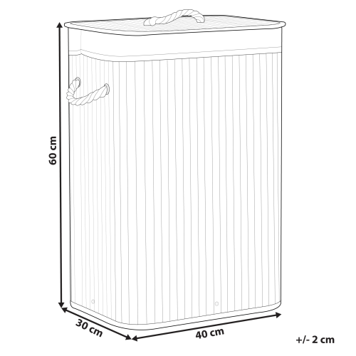 Beliani Laundry Basket KOMARI Bamboo Black 72 L 2
