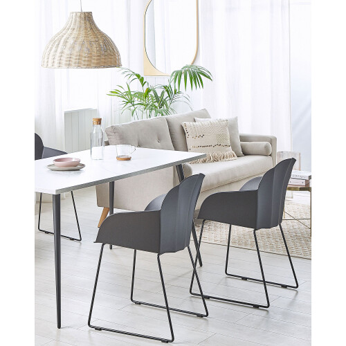 Beliani Set of 2 Dining Chairs SYLVA Black 1