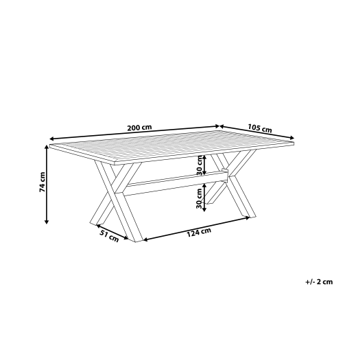 Beliani Garden Dining Table CASCAIS 200 cm 105 cm Metal Grey 2