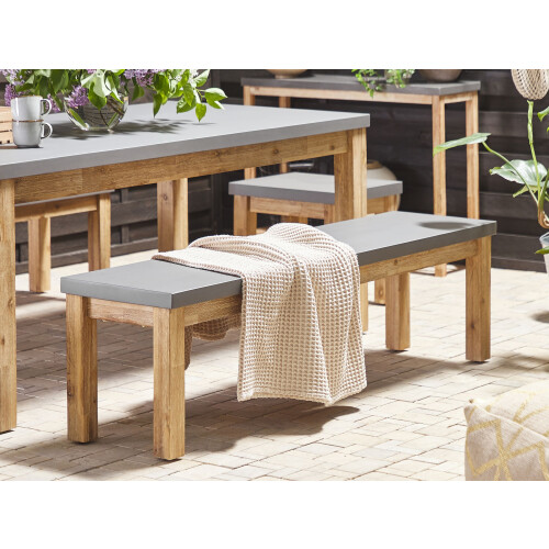 Beliani Garden Bench OSTUNI 160 cm Concrete Grey 1