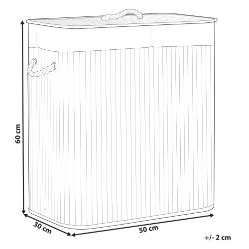 Beliani Laundry Basket KANDY Bamboo Dark Brown 72 L 2