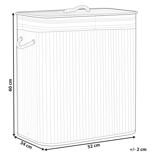 Beliani Laundry Basket KALTHOTA Bamboo White 100 L 2
