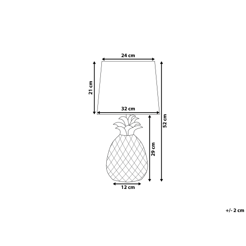 Beliani Table Lamp PINEAPPLE Ceramic Gold 2