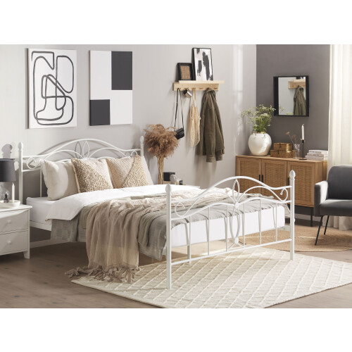 Beliani Bed Metal ANTLIA 140 x 200 cm (EU Double) White 1