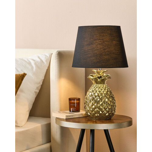 Beliani Table Lamp PINEAPPLE Ceramic Gold 1