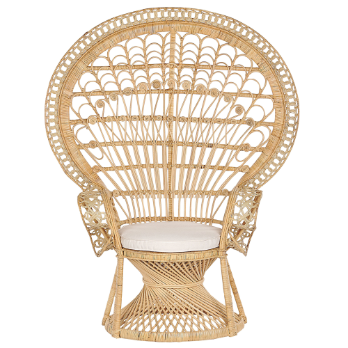 Beliani Peacock Chair EMMANUELLE Rattan Natural 1