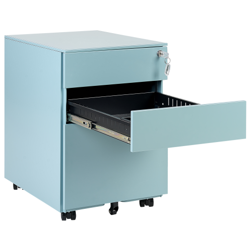 Beliani Storage Unit CAMI Metal Light Blue 2