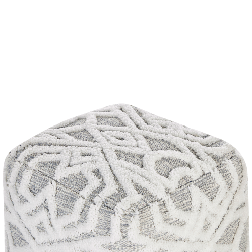 Beliani Pouffe BHILWARA Cotton Grey 1