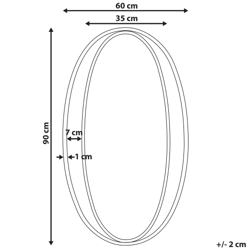 Beliani Wall Mirror BESSON 55 cm 90 cm Metal Gold 2