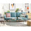 Beliani Sofa Bed 3 Seater VIMMERBY Velvet Light Blue 2