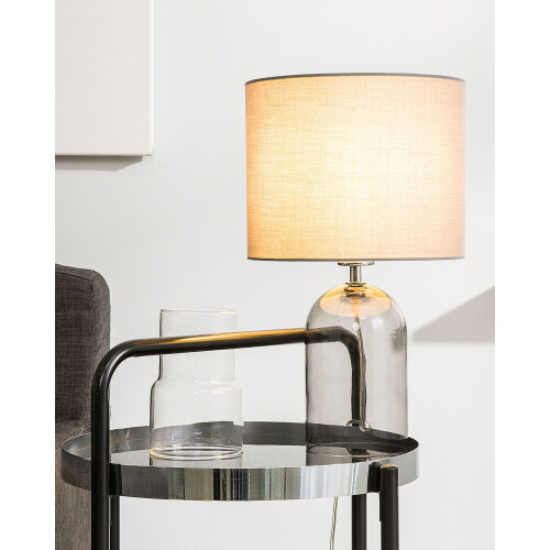 Beliani Table Lamp DEVOLL Glass Grey 1