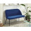 Beliani Dining Bench 2 Seater OSBY Velvet Navy Blue 4