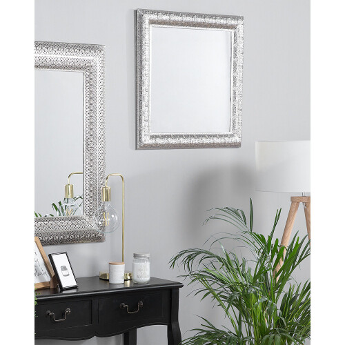 Beliani Wall Mirror CAVAN 65 cm 65 cm Metal Silver 1