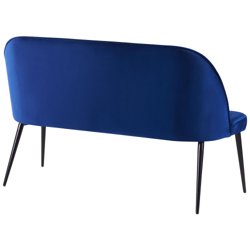 Beliani Dining Bench 2 Seater OSBY Velvet Navy Blue 2
