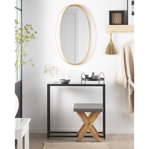 Beliani Wall Mirror BESSON 55 cm 90 cm Metal Gold 1