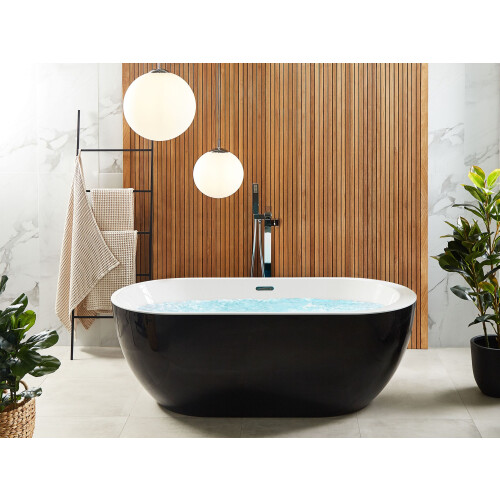 Beliani Freestanding Bathtub NEVIS 1700 x 800 mm Black 1