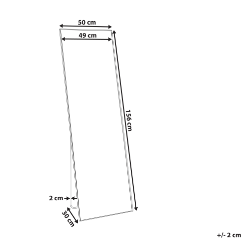 Beliani Standing Mirror BEAUVAIS 156 cm Metal Black 2